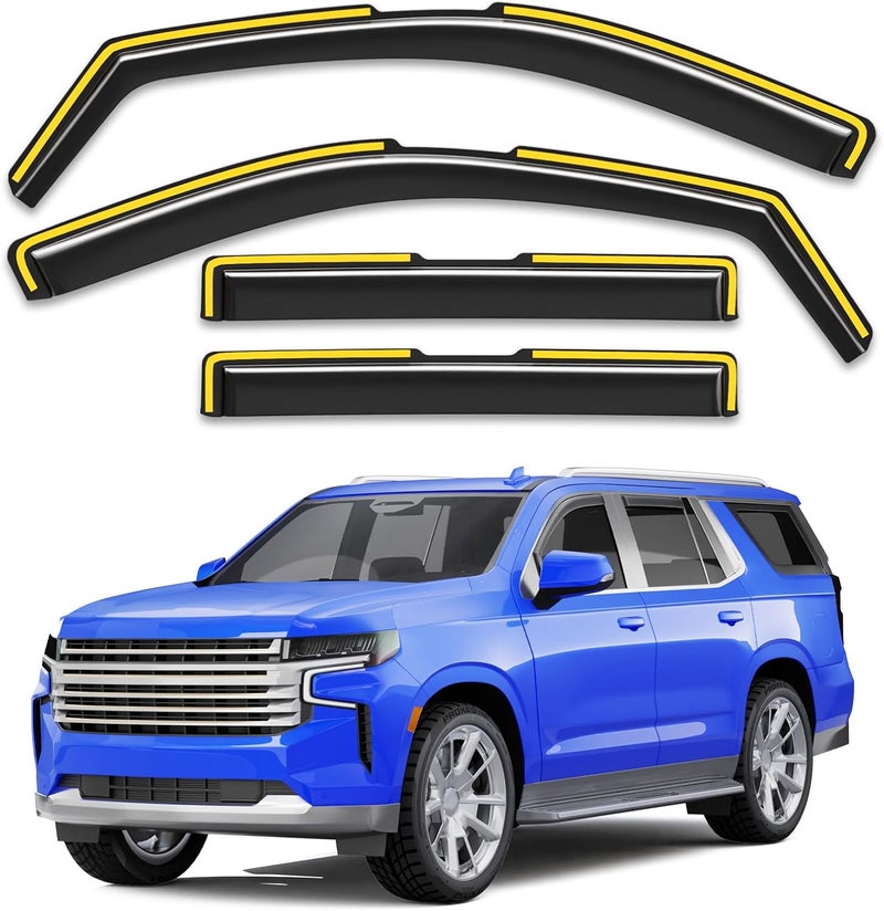 Breejoy in-Channel Rain Guards Fit for Chevy Tahoe/Cadillac Escalade/GMC Yukon 2021-2026, Window Rain Guards Visors Vent Visors Window Deflector Vent Shades Car Accessories - Image 1
